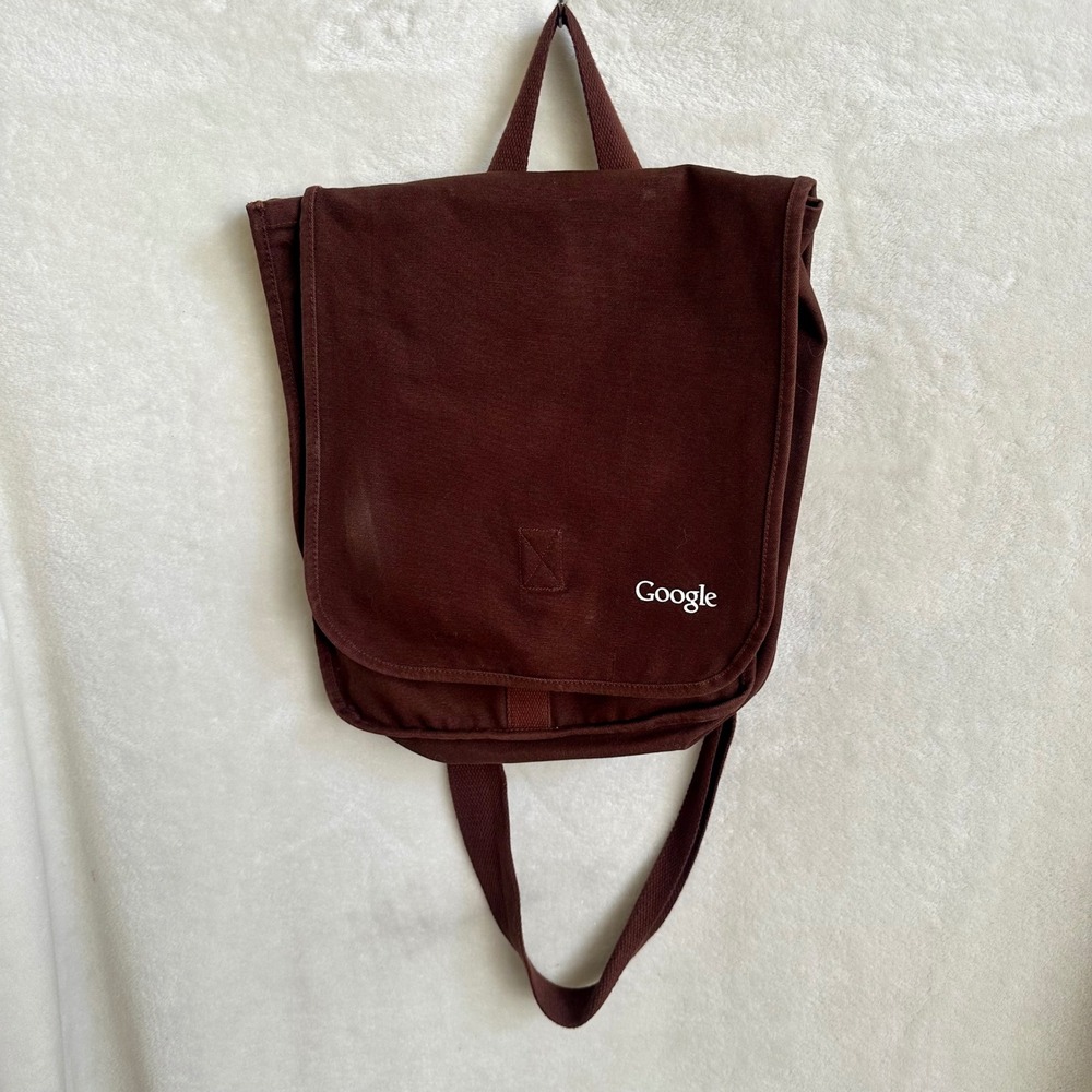 Google Merch econscious Organic Cotton Canvas Messenger Bag Brown